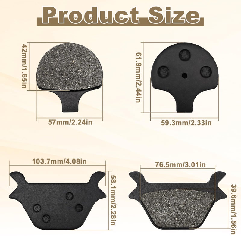 ZICOO Front & Rear Brake Pads for Harley Davidson Softail, Heritage Softail, Fatboy, Heritage Springer, Sportster 1200 883 Dyna Super Wide Glide Night Train Low Rider 1988-1999 - Image 4